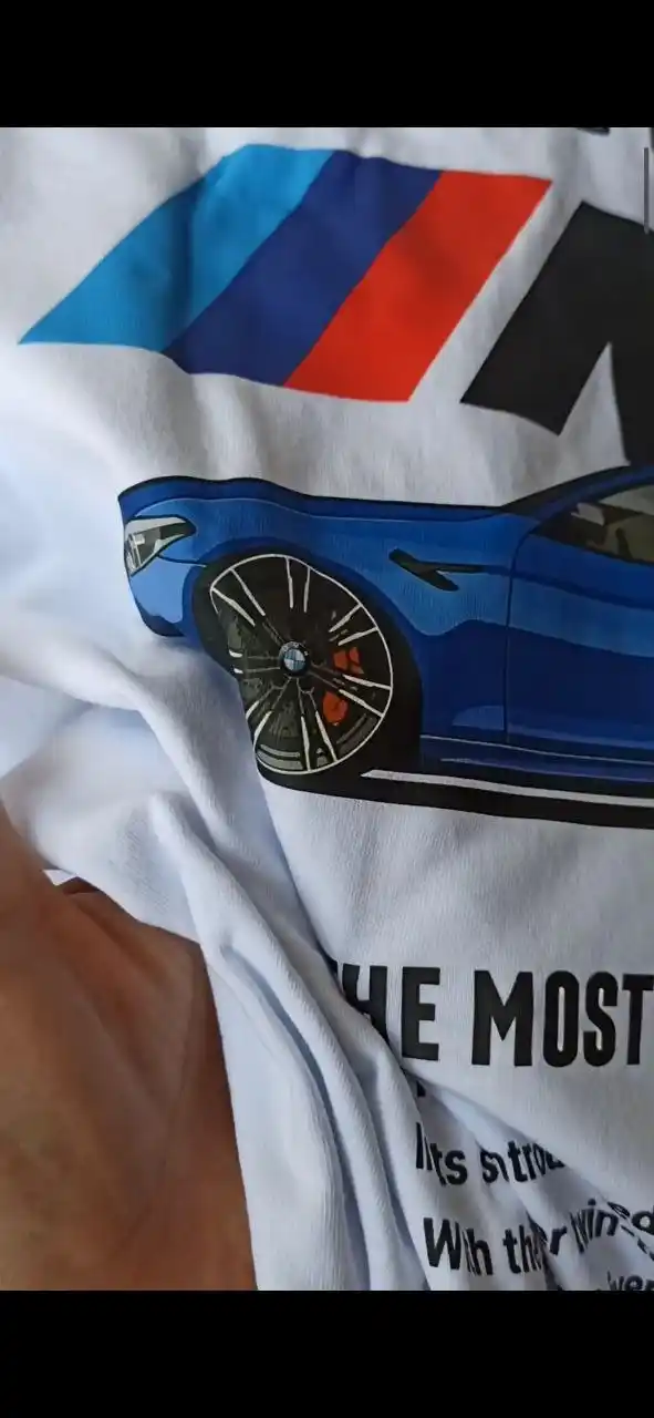Erkaklar futbolkasi BMW M5 F90 print bilan, 100% paxta
