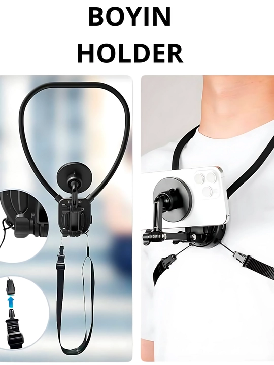 JMARY MG-02 Boyinga taqiladigan telefon ushlagich, video olish uchun 2-in-1 Hands-Free