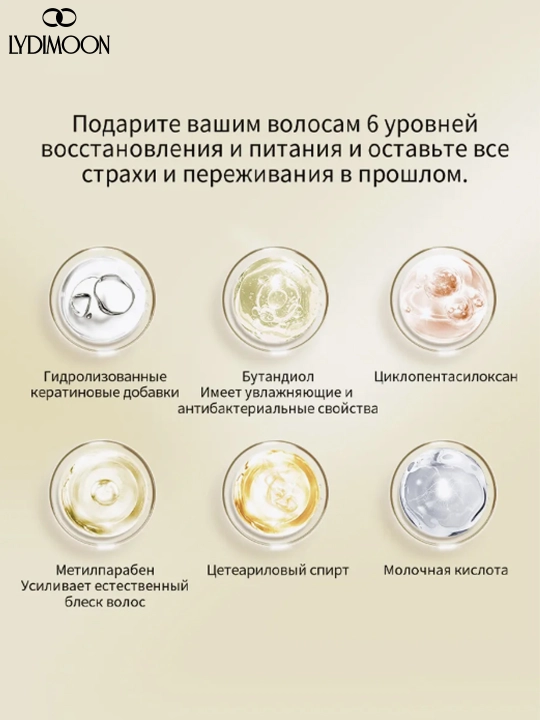 LYDIMOON Кератиновая маска для волос для сухих и поврежденных волос 500 мл