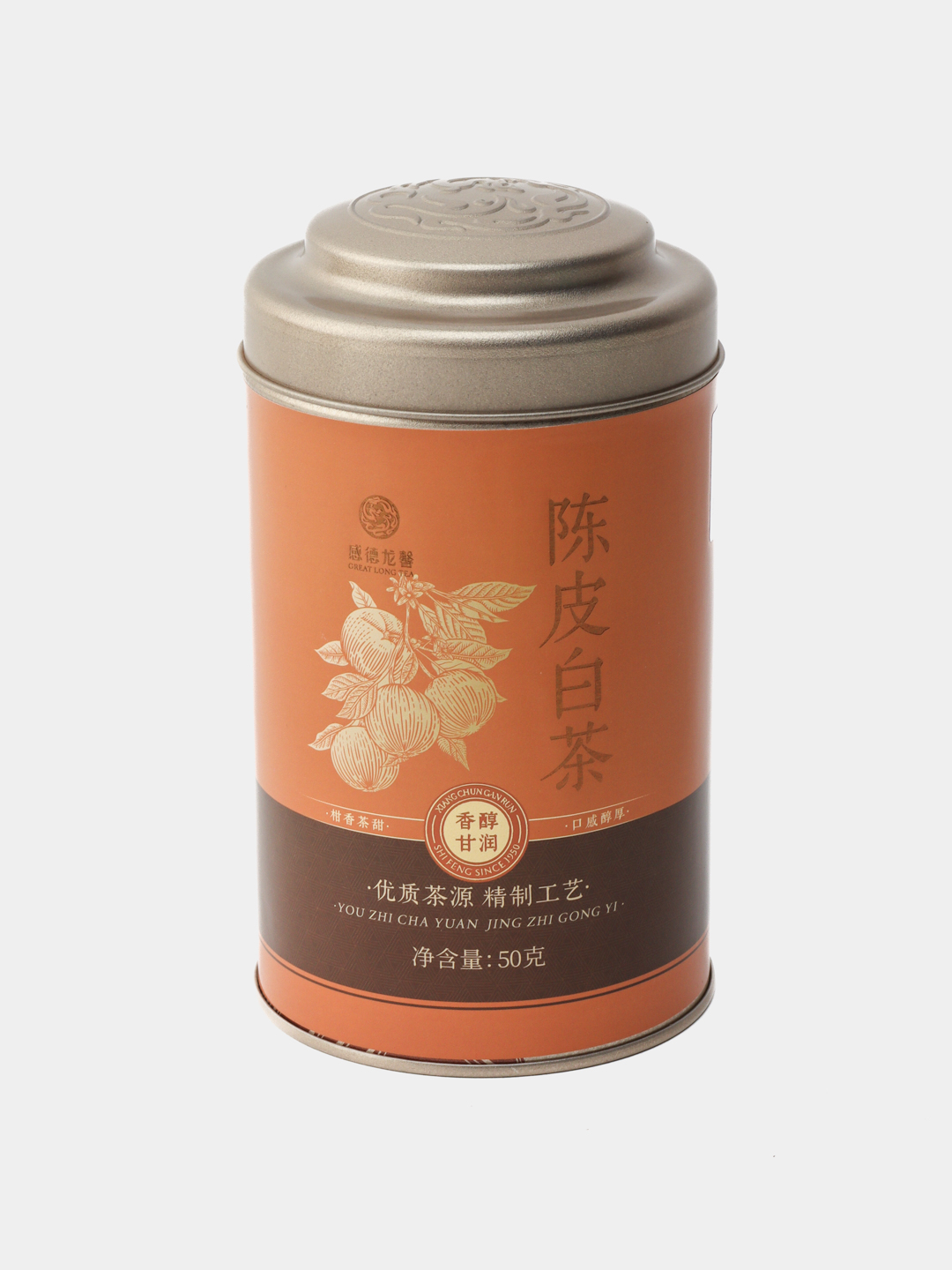 Choy Chenpi Baicha 50 gr - oq, quritilgan mandarin po‘chog‘i bilan
