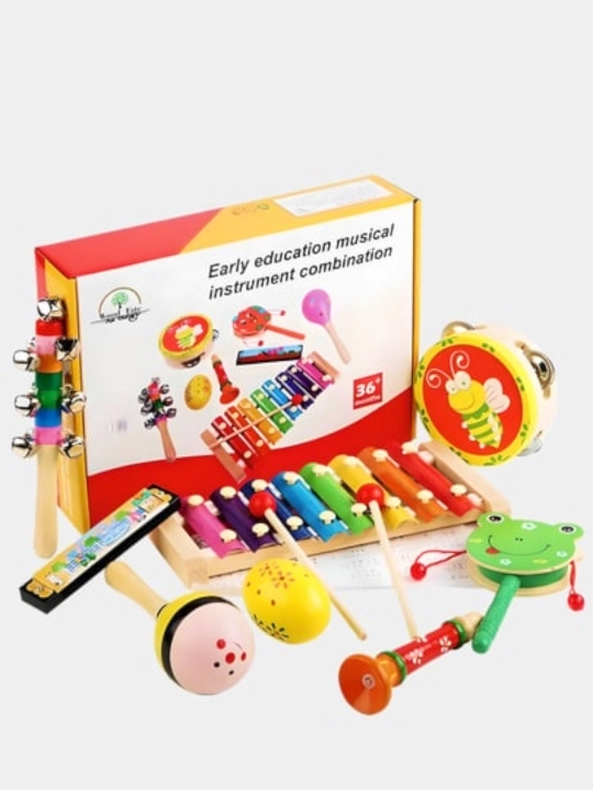 Bolalar musiqa asboblari 8 tasi 1 da, ksilofon, garmoshka, marakas, quvur