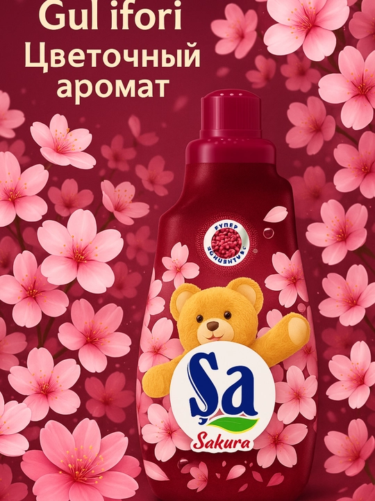 Kir uchun SA konditsioner 60 ta uvish, yoqimli hid, gigiyenik, koncentrat, 1.5 litr