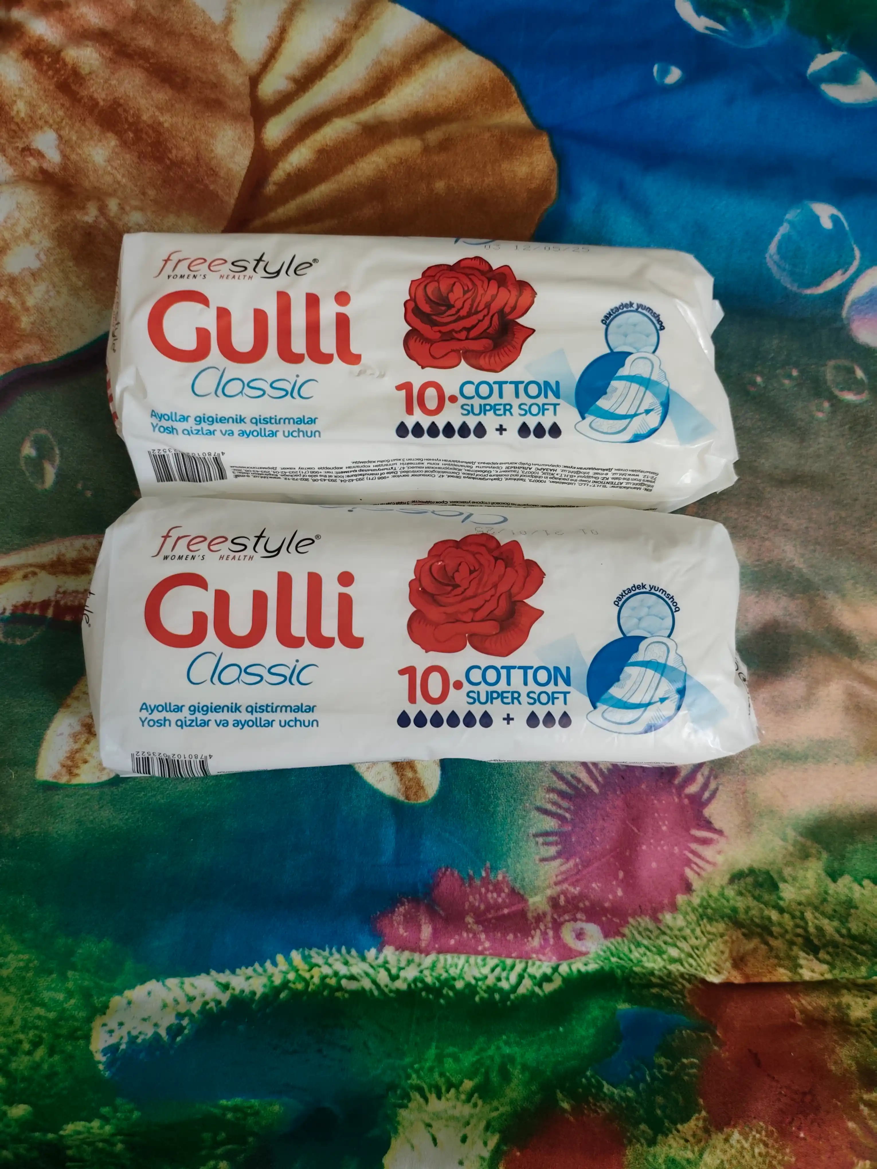 Ayollar uchun prokladkalar, Free Style Gulli Classic, Cotton Super Soft, 10 dona