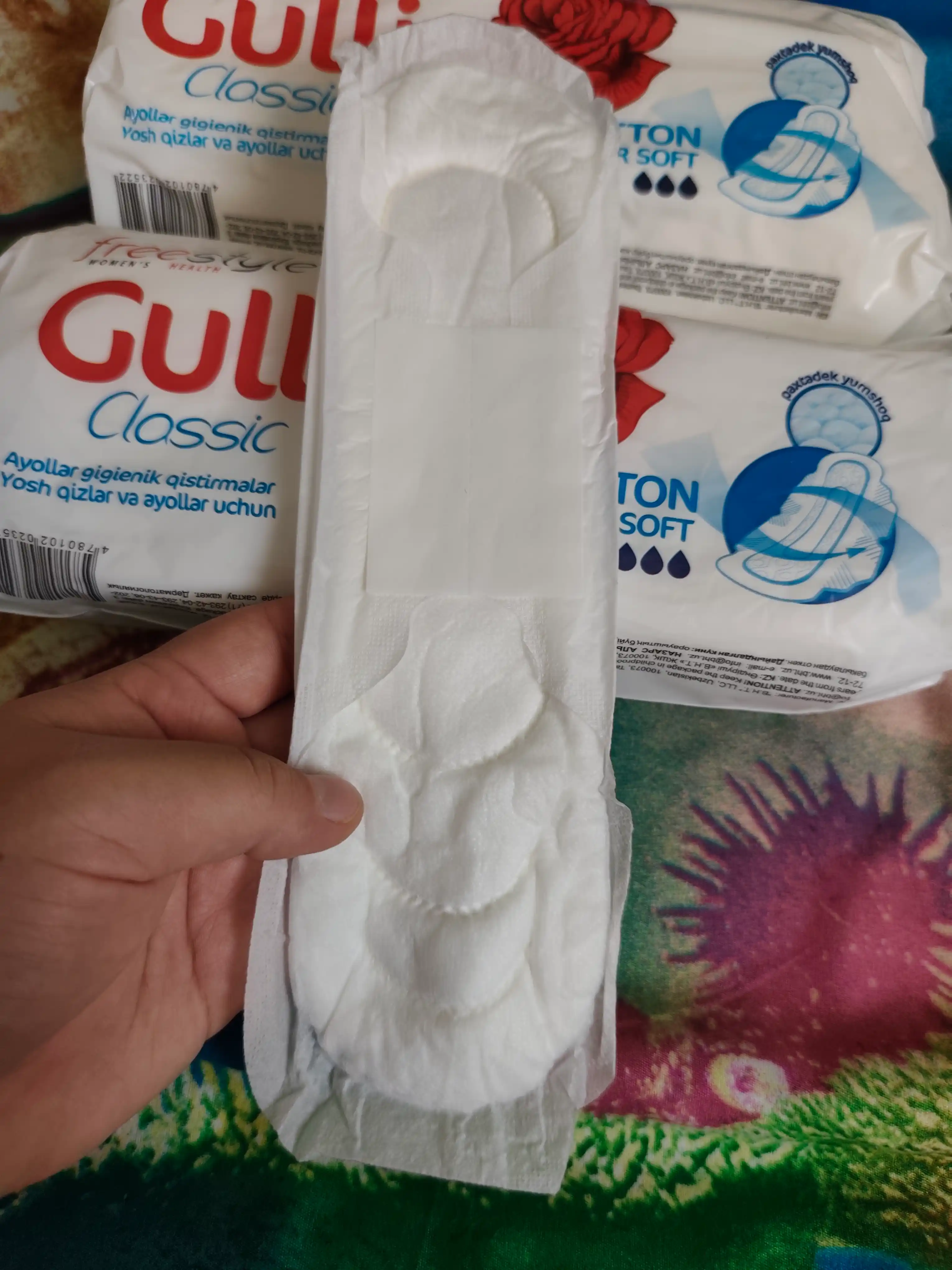 Ayollar uchun prokladkalar, Free Style Gulli Classic, Cotton Super Soft, 10 dona