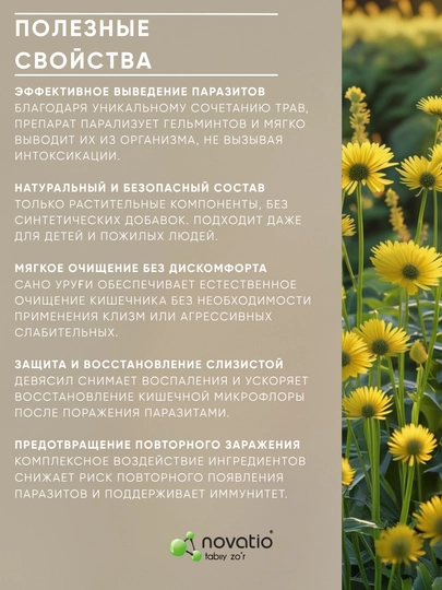 Антигельминт - Натуральное средство от глистов и паразитов, Novatio