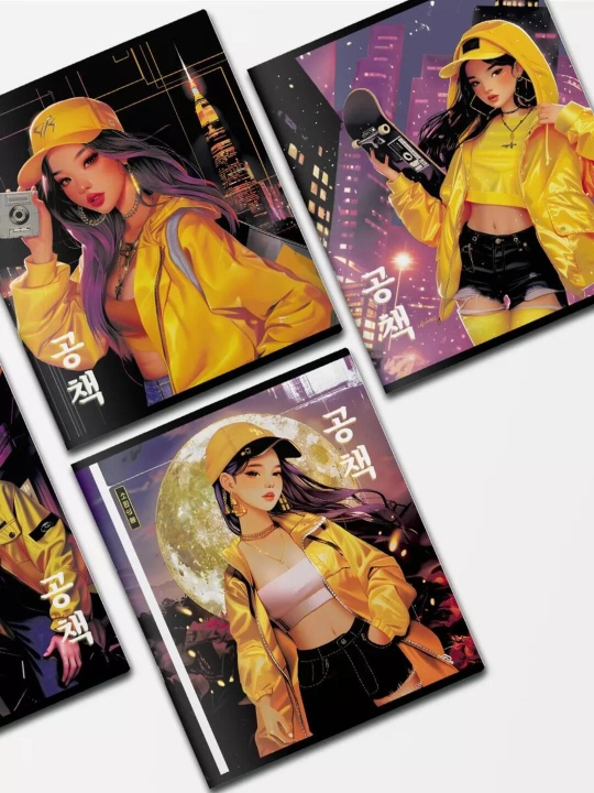 Комплект тетрадей А5, 48 листов, 5 шт, в клетку, для девочек