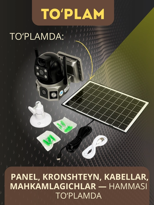 Hikvision V380  ko‘cha 4G kameralari burilish imkoniyati, quyosh paneli va tungi ko‘rish