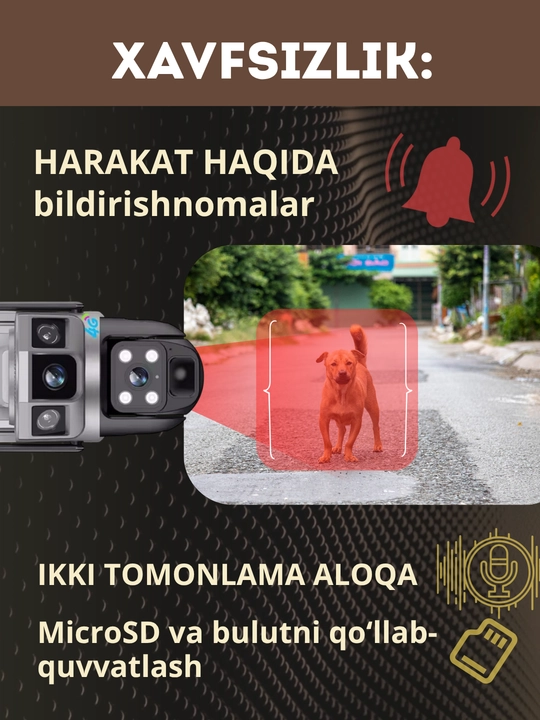 Hikvision V380  ko‘cha 4G kameralari burilish imkoniyati, quyosh paneli va tungi ko‘rish