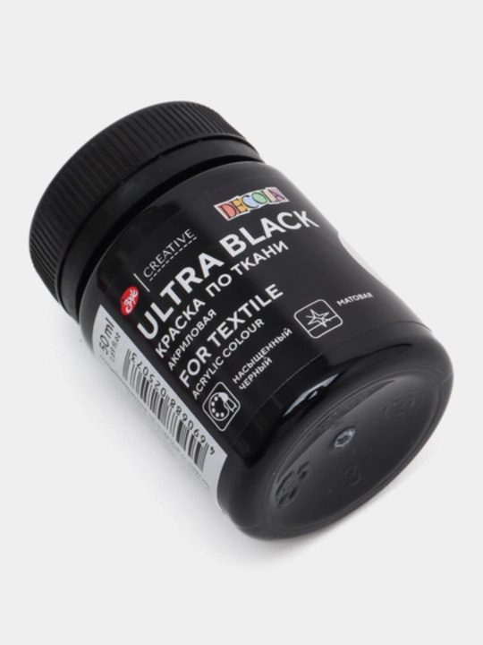"Decola" matosi uchun akril bo‘yoq, Ultra qora, 50 ml