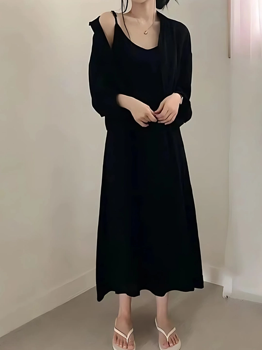 Платье-комбинация женское с рубашкой, комплект двойка Elly Fashion
