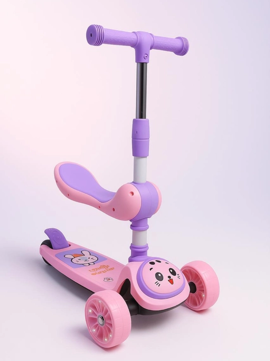 Детский самокат на 3 колесах – LED светящиеся колёса, 2–7 лет