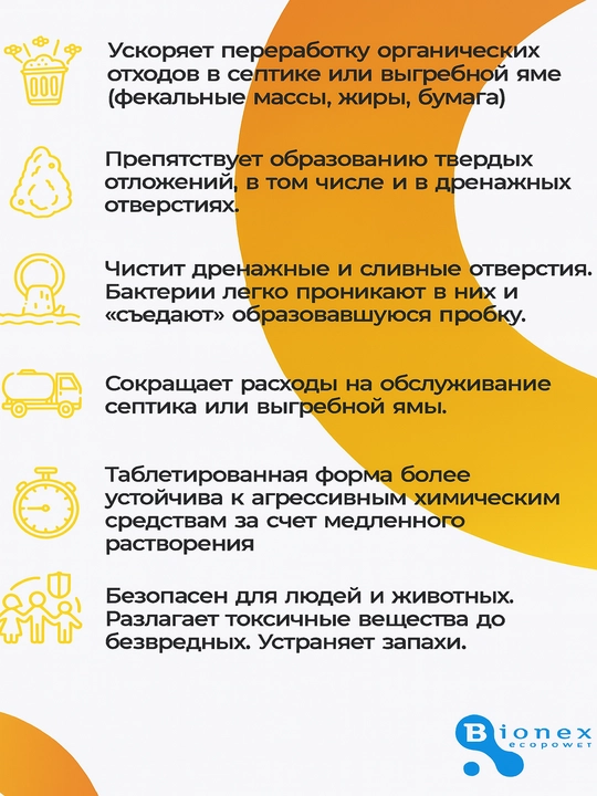 Биосептик для септиков и выгребных ям Bionex