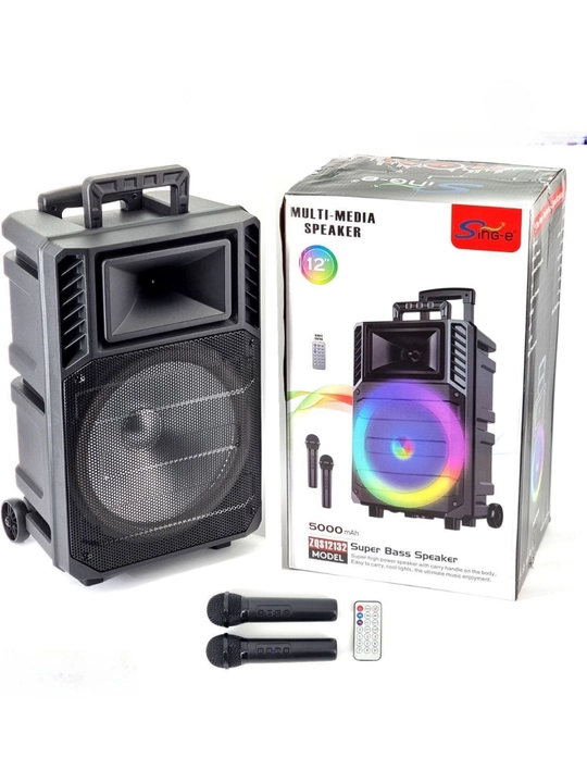 Kolonka karaoke simsiz portativ ZQS Bluetooth bilan, mikrofon va RGB yoritgich bilan