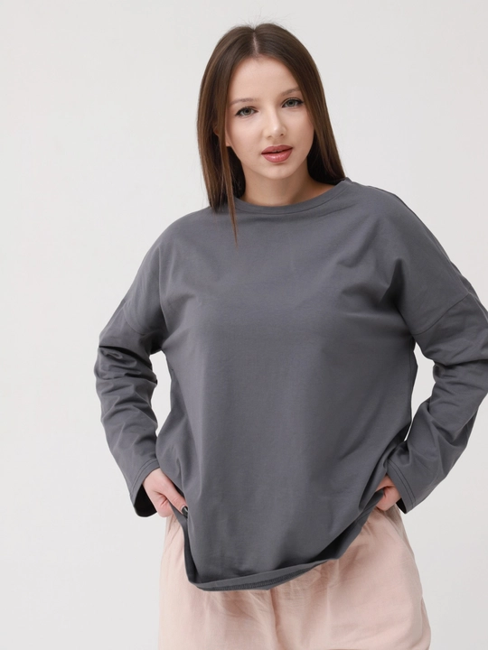 Футболка с длинными рукавами, легкая ткань, облегающий дизайн, оверсайз