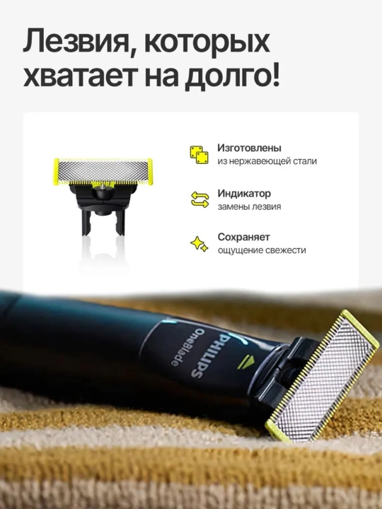 Электробритва Philips OneBlade QP2824, роторная, водонепроницаемая, влажное и сухое бритье