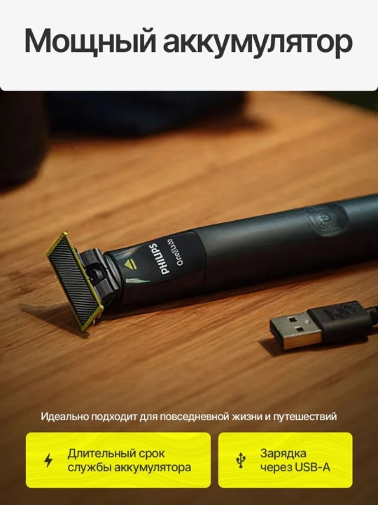 Электробритва Philips OneBlade QP2824, роторная, водонепроницаемая, влажное и сухое бритье