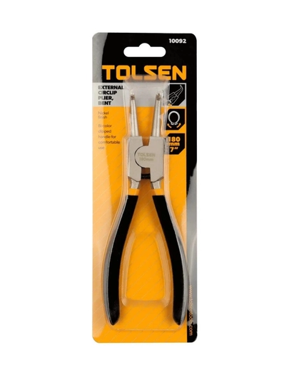 Съёмник стопорных колец TOLSEN 10092, 180 мм, изогнутые, разжим — ОСНАСТК-10092TL