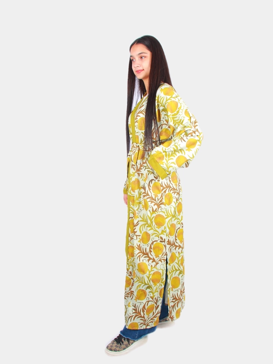Milliy xalat, ayollar abayasi, oversize, to'n, zig'ir, nakidka