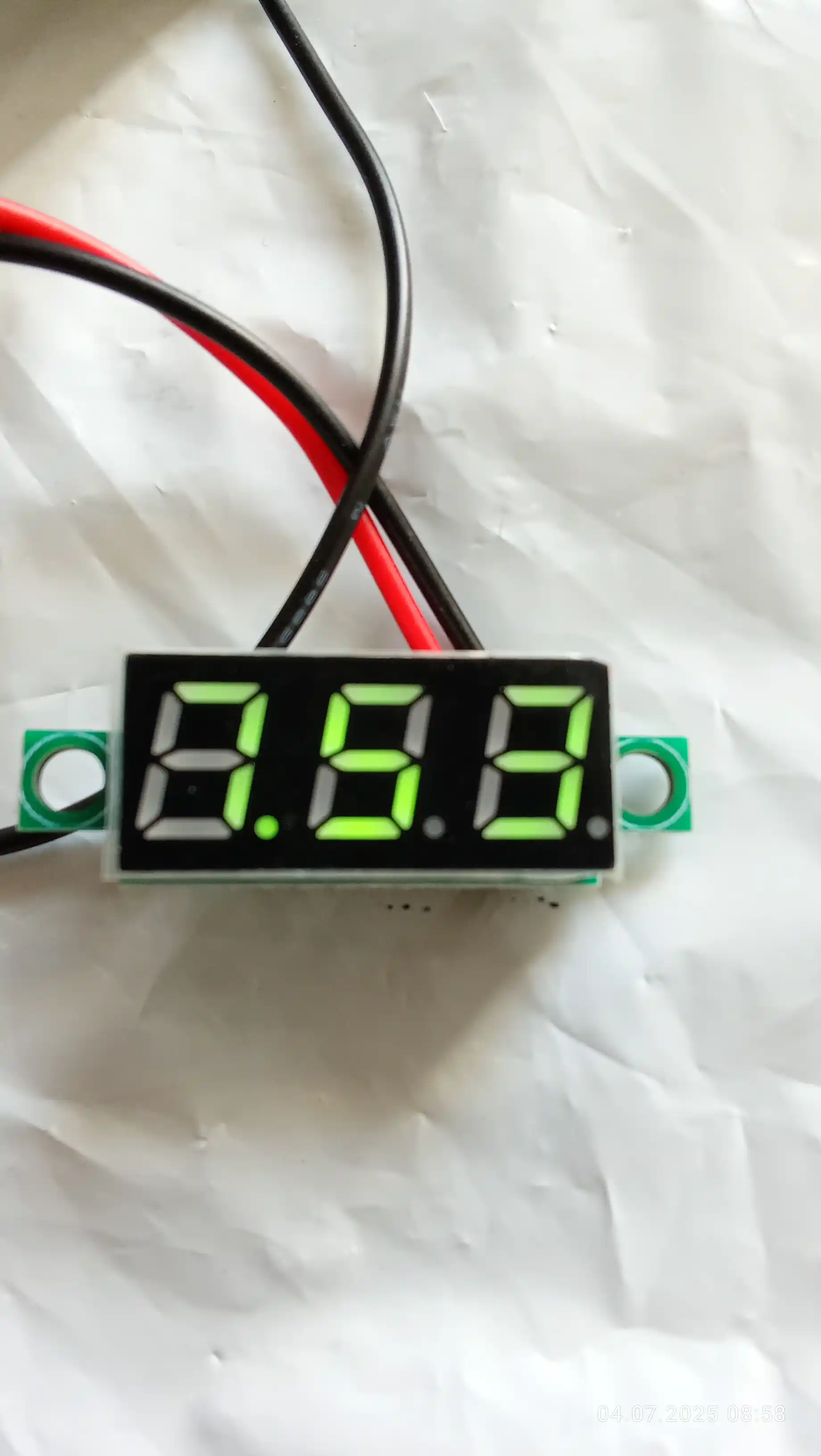 Raqamli mini voltmetr 0.28 dyuym, 2.530 V, LED ekran, yashil indikator
