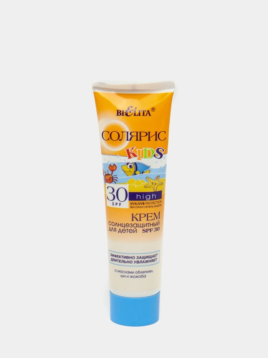 Bolalar uchun quyoshdan himoyalovchi SOLYARIS kremi, SPF 30, 100 ml, Bielita - 