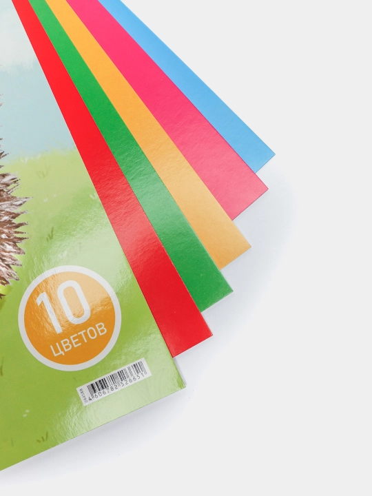 Rangli karton bilan qoplangan, 10 varaqli, 10 rangli, A4f, perchin seriyali "Sehrli fan"