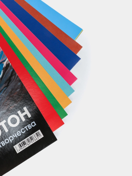 Rangli karton bilan qoplangan, 10 varaqli, 10 rangli, A4f, perchin seriyali "Sehrli fan"