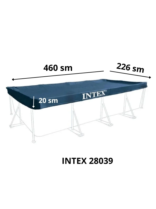 Ramkali basseyn uchun himoya tenti, Intex basseyn qoplamasi 28038, 28039 soyabon uchun qopqoq