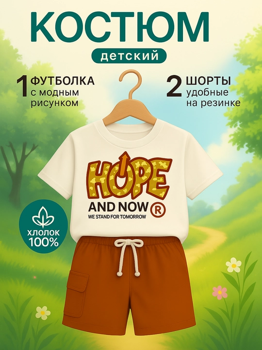 Детская летняя одежда: футболка и шорты,детские летные комплекты,6-8 лет