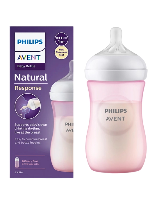Avent Natural Response butilkasi, 260 ml, BPA-free, 5 xil dizayn, 1 oydan