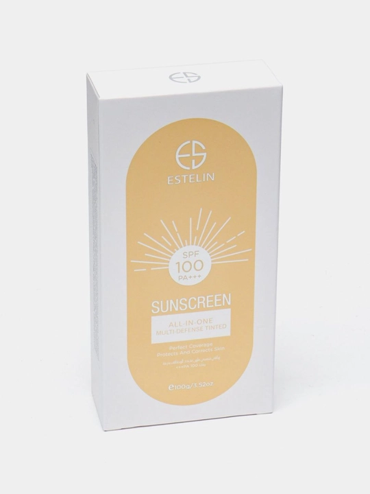 Estelin quyoshdan himoyalovchi krem, SPF 100, yuz uchun namlovchi va oqartiruvchi, 100g