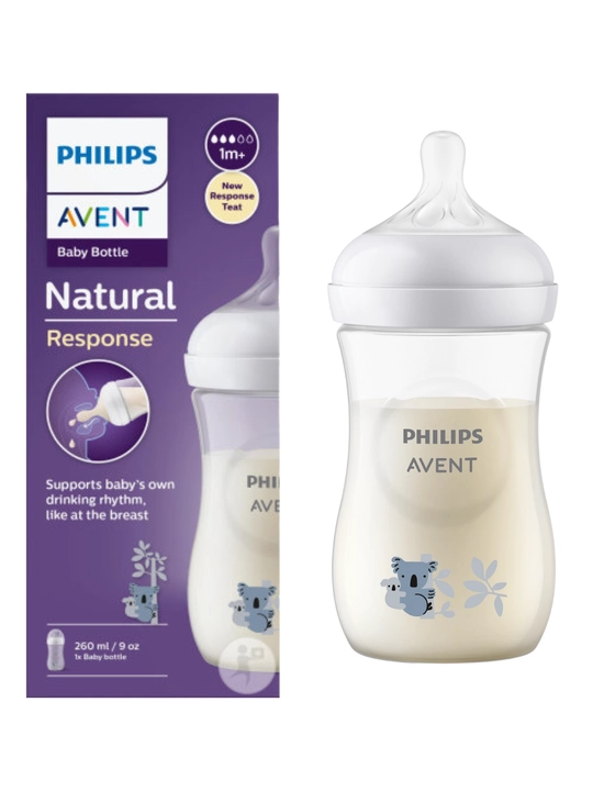 Avent Natural Response butilkasi, 260 ml, BPA-free, 5 xil dizayn, 1 oydan
