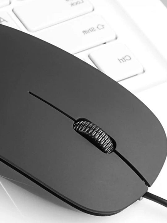 Проводная USB мышка для компьютера и ноутбука, черная, удобная, офисная, эргономичная