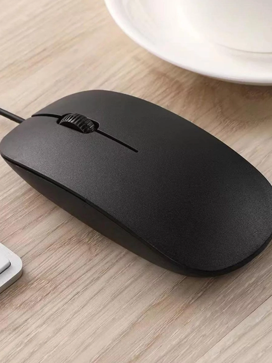 Проводная USB мышка для компьютера и ноутбука, черная, удобная, офисная, эргономичная