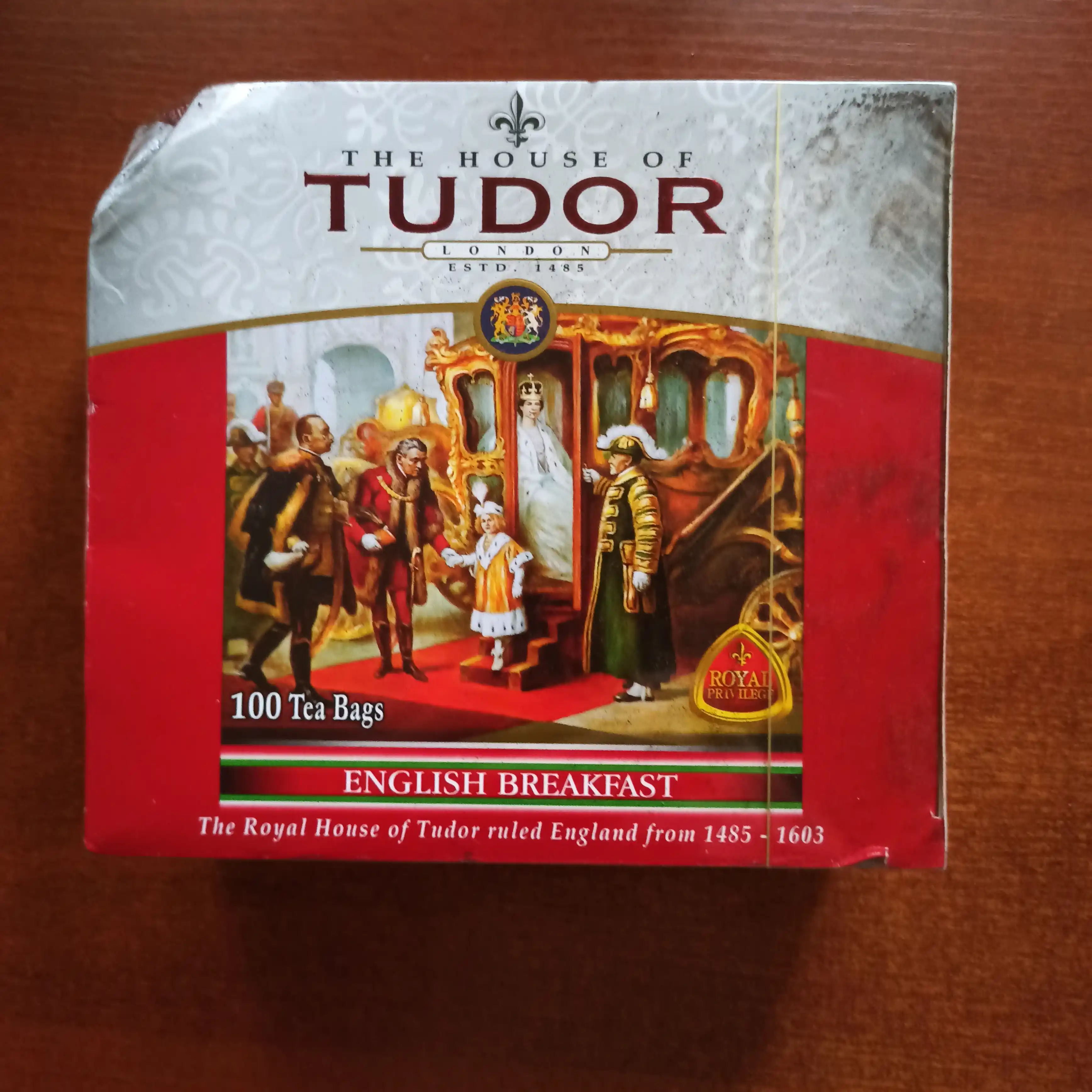 Qora choy Tudor Ingliz nonushtasi, 2 gr dan 100 qopcha