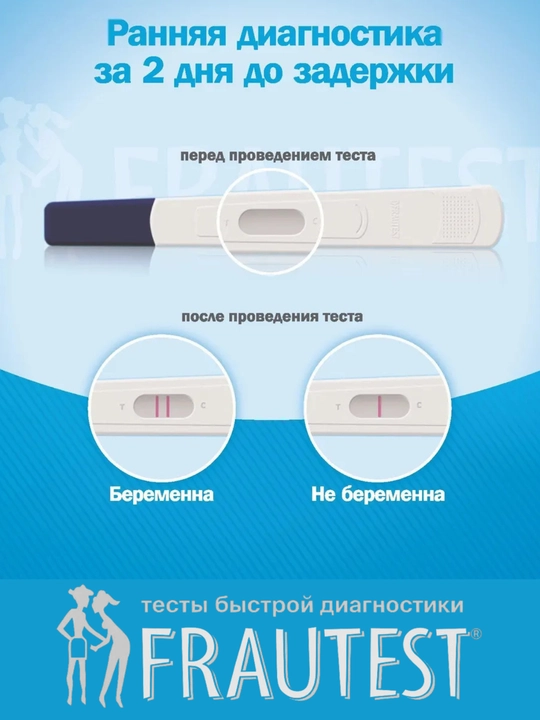Тест на беременность струйный Frautest Comfort, в кассете с колпачком, 1 шт