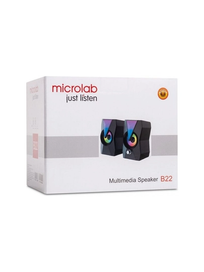 Колонки Microlab B-22, компьютерная акустика 2.0, AUX+USB, 6 Вт RMS
