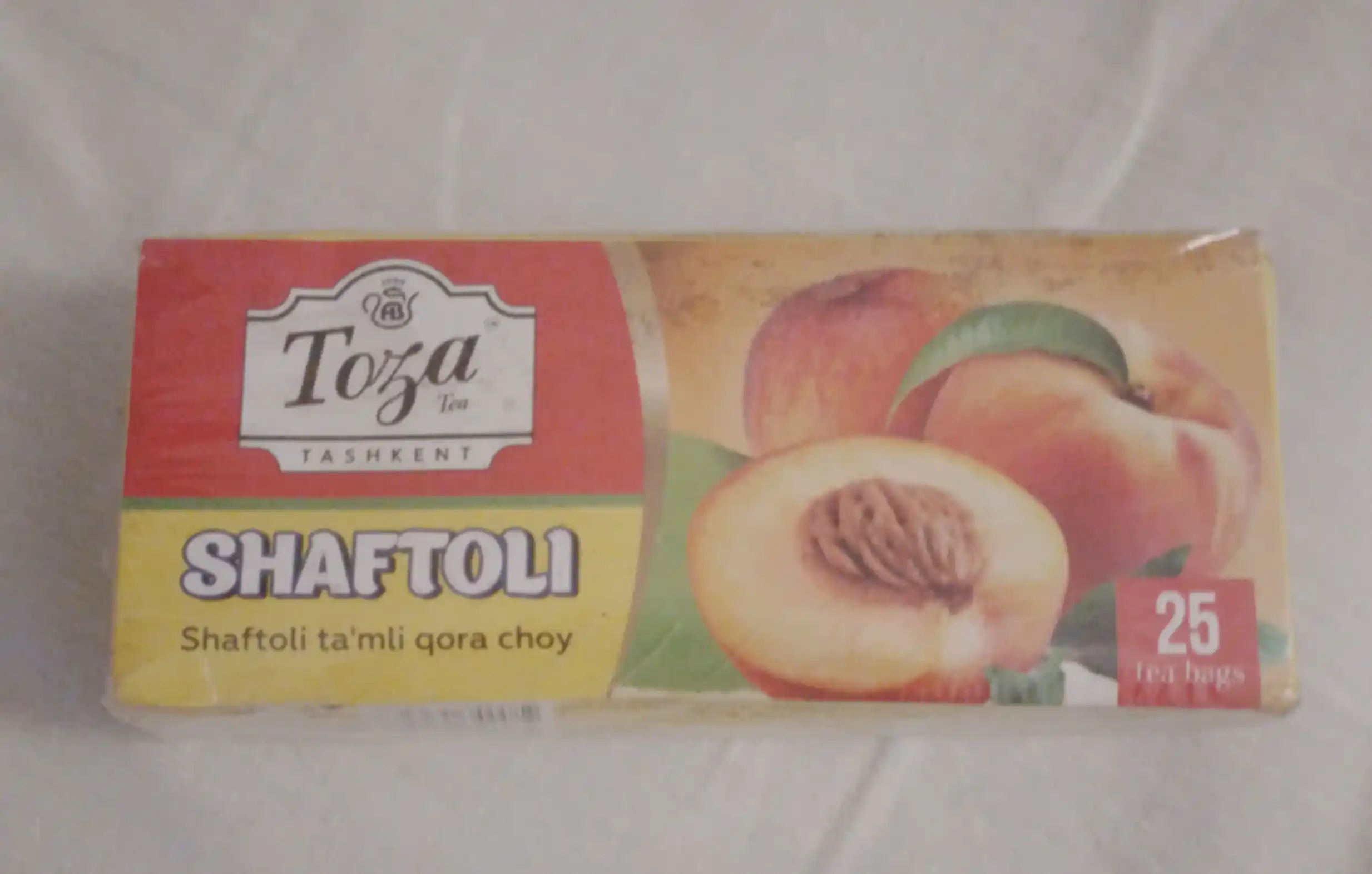 Qora choy Тоза shaftoli, 25 paketchalar