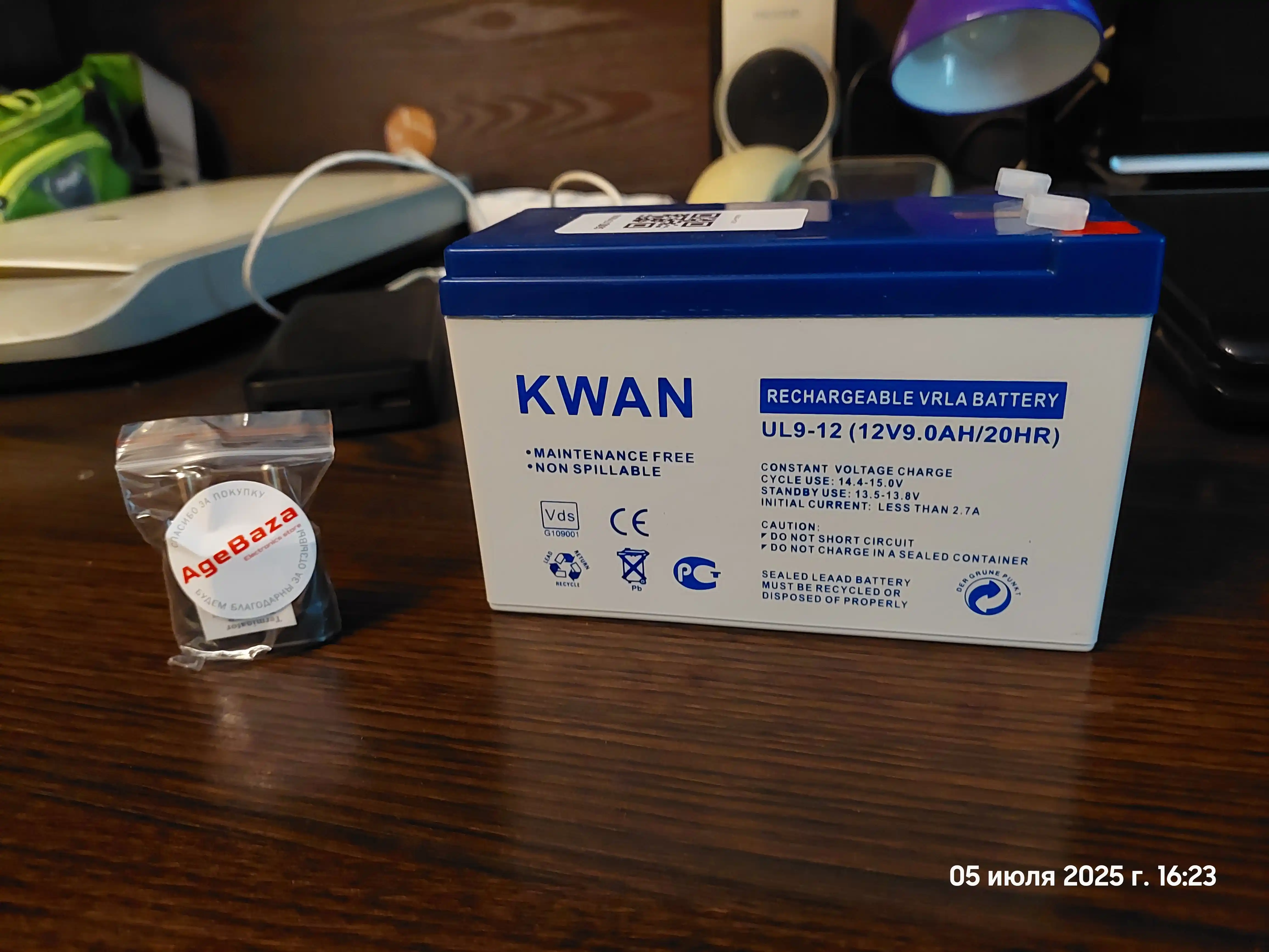 Akkumulyator batareyasi, 12 volt 9 amper, KWAN UL 9-12 12v(12V / 9Ah) VRLA, UPS, UPS uchun