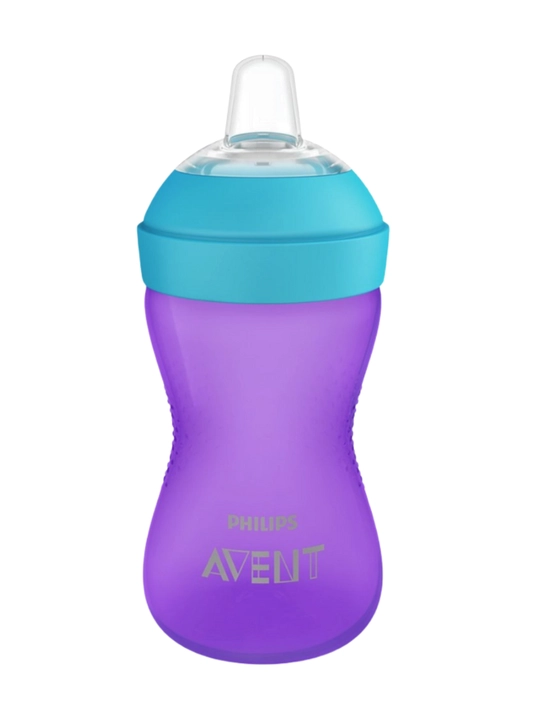 Поильник Philips Avent с твердым носиком, SCF804/03, 300 мл, 9+ мес, синий/фиолетовый