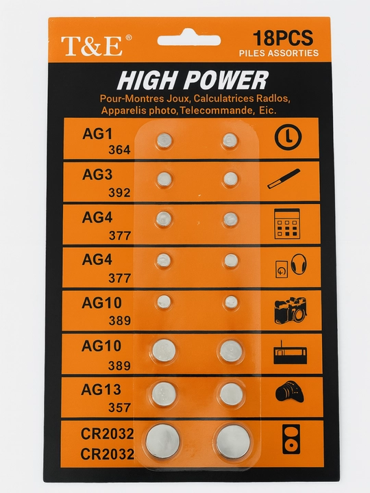 Universal tugmacha batareyalar AG1–AG13 CR2032 10/18/24 dona to‘plamda