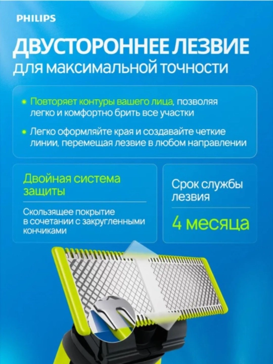 Philips QP220/50 almashtirish pichoqlari, OneBlade, OneBlade Pro uchun, 2 dona - 