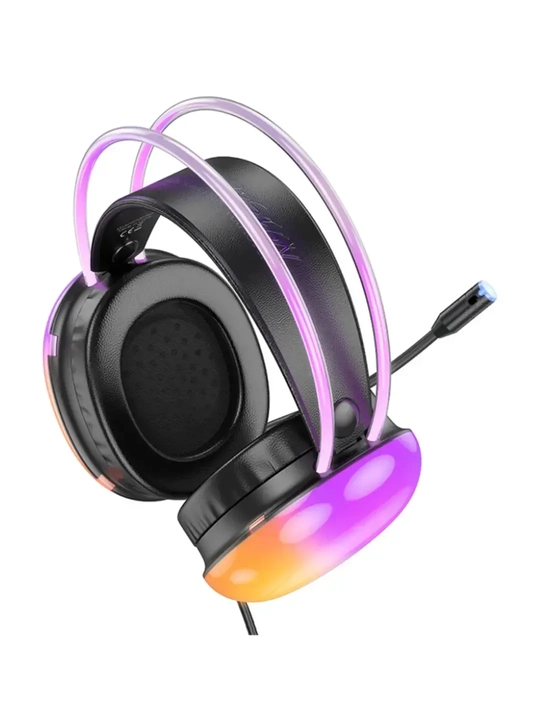 Игровые наушники, с микрофоном, проводные, для компьютера, с RGB-подсветкой
