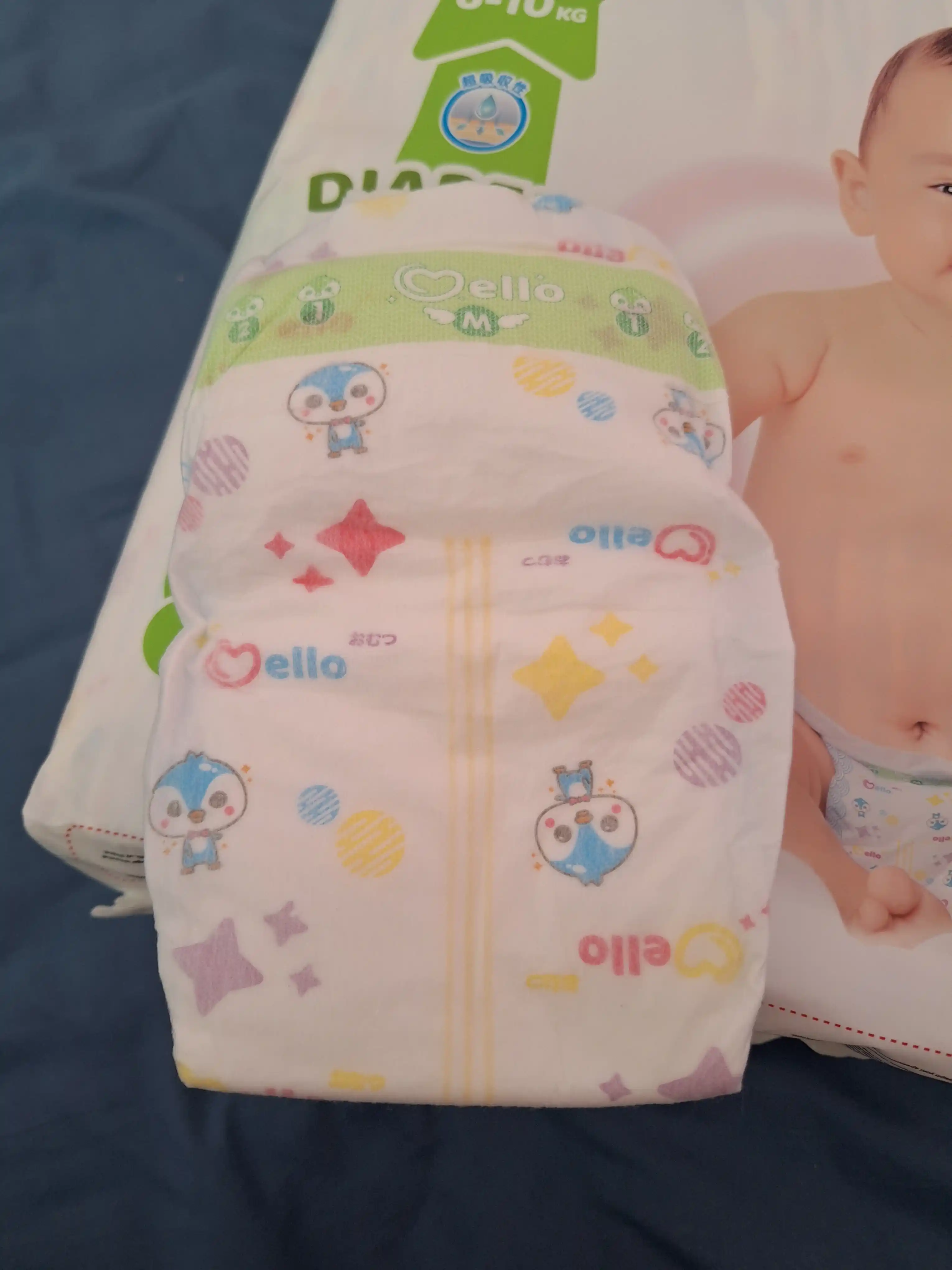 Yangi tug'ilgan chaqaloqlar uchun tagliklar MELLO,  M 6-10 kg, 62 dona
