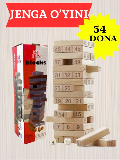 Jenga 54 деревянные кубики, игрушка для детей — BMSELER-JENGA