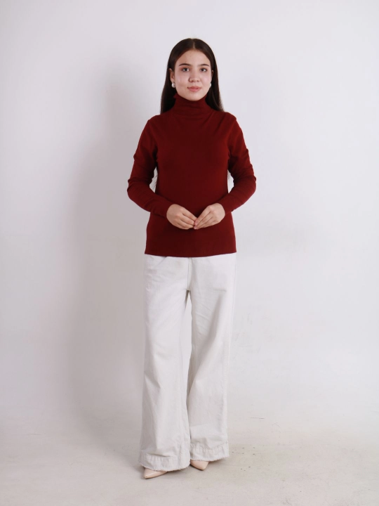 Ayollar uchun kashmyor va junli vodolazka, kuz va qish uchun sviter, L - XL o'lcham