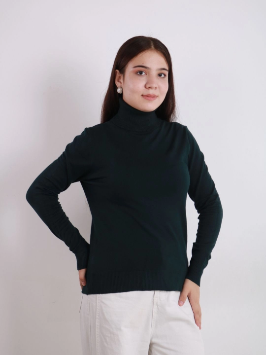 Ayollar uchun kashmyor va junli vodolazka, kuz va qish uchun sviter, L - XL o'lcham