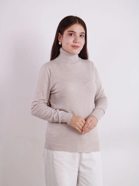 Ayollar uchun kashmyor va junli vodolazka, kuz va qish uchun sviter, L - XL o'lcham