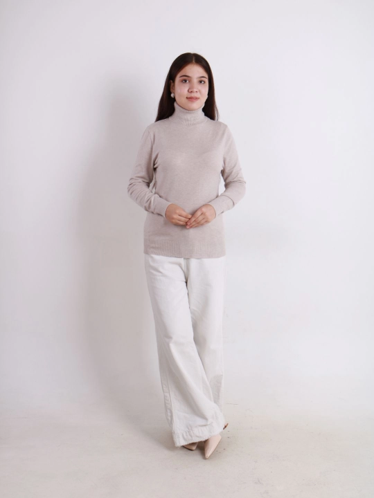 Ayollar uchun kashmyor va junli vodolazka, kuz va qish uchun sviter, L - XL o'lcham