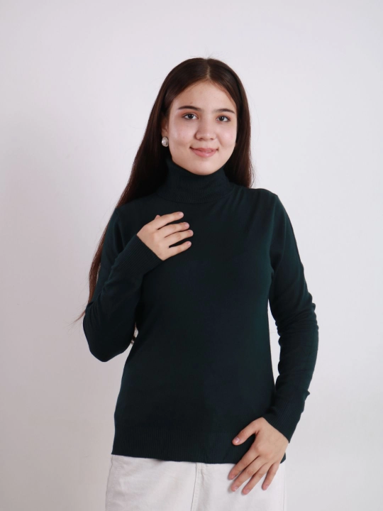 Ayollar uchun kashmyor va junli vodolazka, kuz va qish uchun sviter, L - XL o'lcham