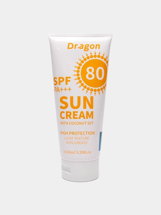 Солнцезащитный крем Dr.agon SPF 80 PA+++, с кокосовым маслом и витамином Е, 150 мл